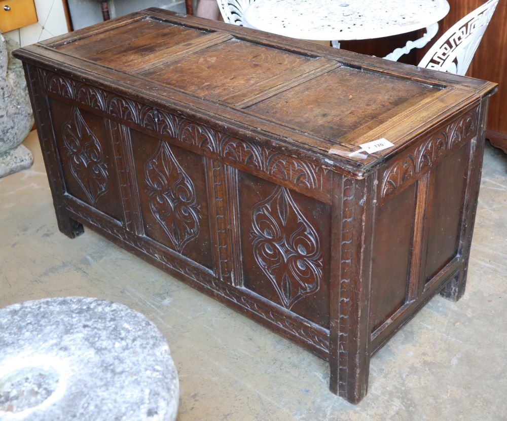 An 18th century oak coffer